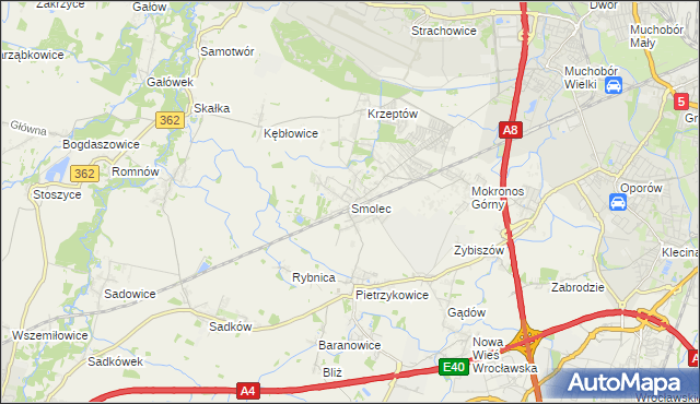 mapa Smolec, Smolec na mapie Targeo