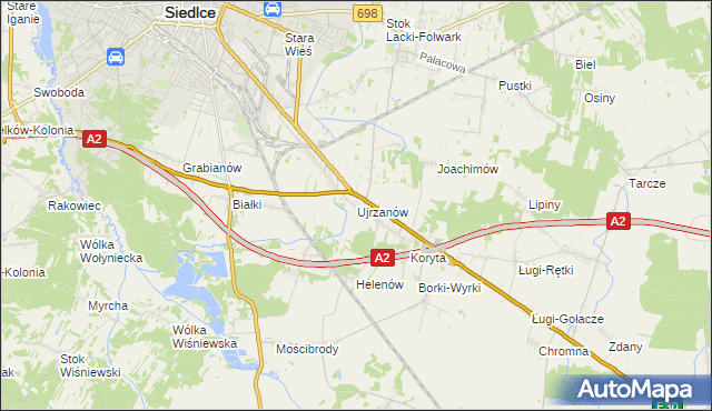 mapa Ujrzanów, Ujrzanów na mapie Targeo