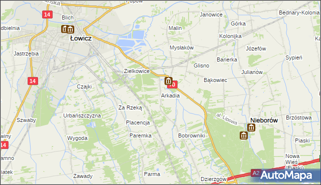 mapa Arkadia, Arkadia na mapie Targeo