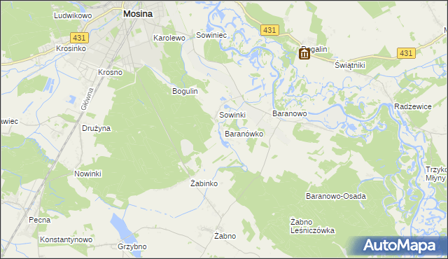 mapa Baranówko, Baranówko na mapie Targeo