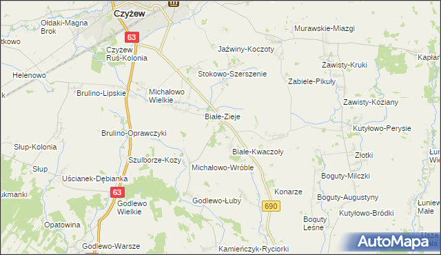 mapa Białe-Szczepanowice, Białe-Szczepanowice na mapie Targeo