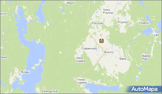 mapa Chaberkowo, Chaberkowo na mapie Targeo