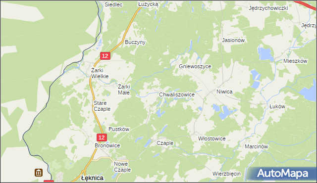 mapa Chwaliszowice, Chwaliszowice na mapie Targeo