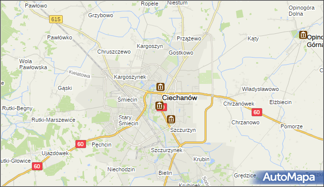 mapa Ciechanów, Ciechanów na mapie Targeo