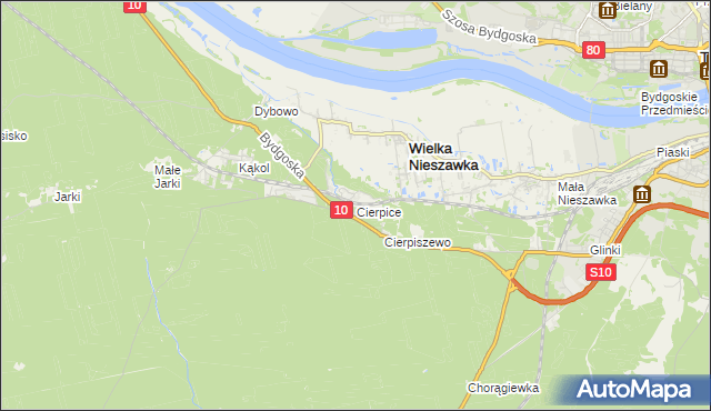 mapa Cierpice gmina Wielka Nieszawka, Cierpice gmina Wielka Nieszawka na mapie Targeo