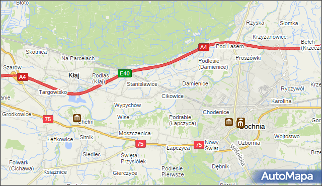 mapa Cikowice, Cikowice na mapie Targeo