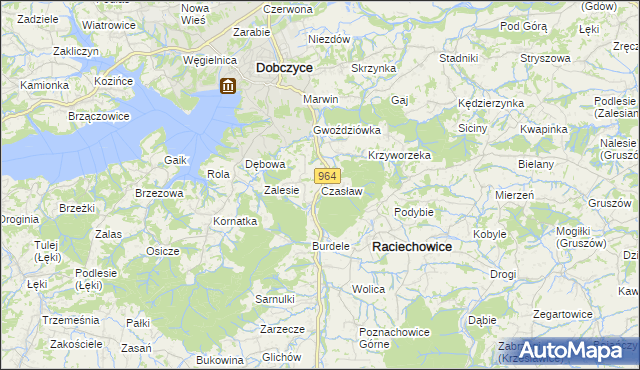 mapa Czasław gmina Raciechowice, Czasław gmina Raciechowice na mapie Targeo