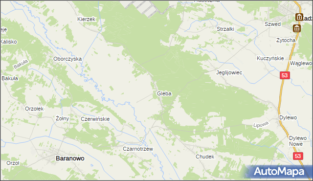 mapa Gleba, Gleba na mapie Targeo