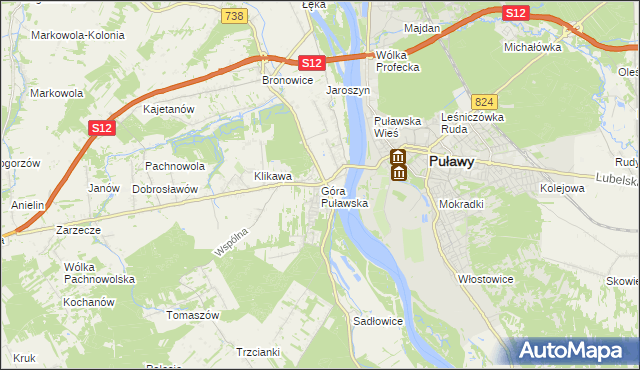 mapa Góra Puławska, Góra Puławska na mapie Targeo