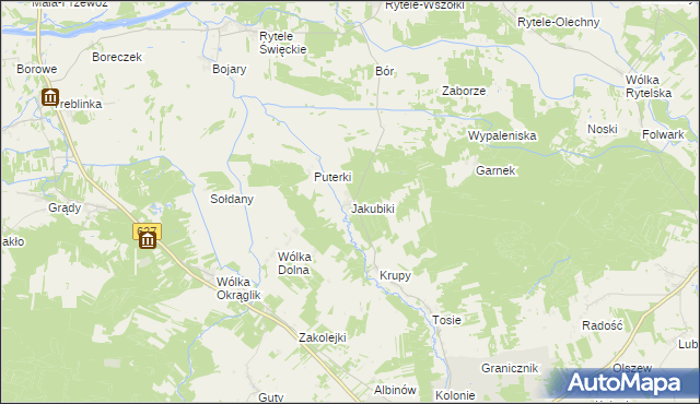 mapa Jakubiki, Jakubiki na mapie Targeo