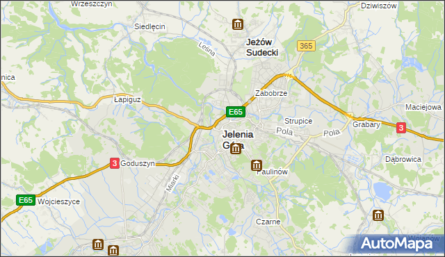 mapa Jelenia Góra, Jelenia Góra na mapie Targeo