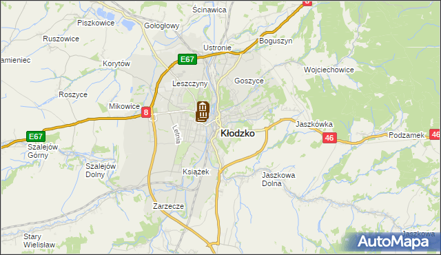 mapa Kłodzka, Kłodzko na mapie Targeo