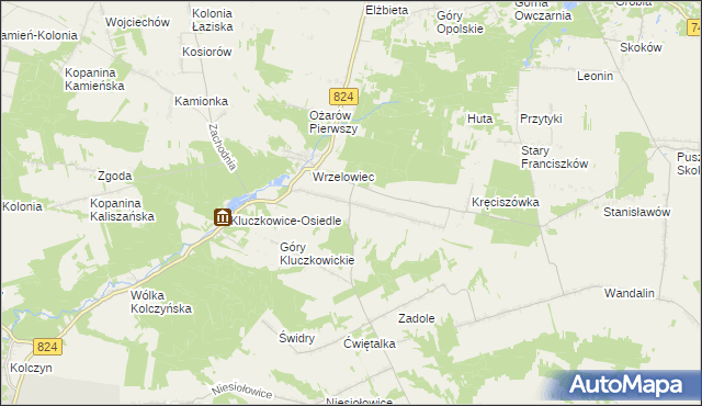 mapa Kluczkowice, Kluczkowice na mapie Targeo