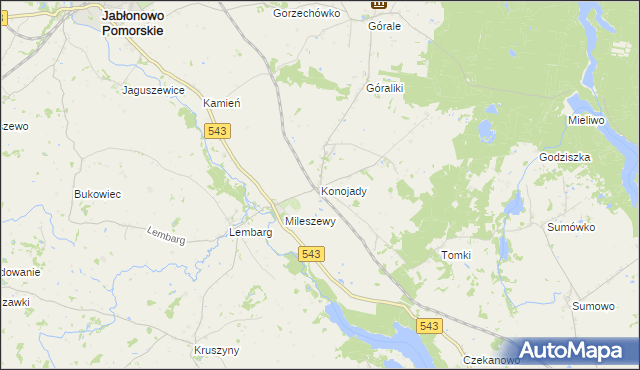 mapa Konojady, Konojady na mapie Targeo