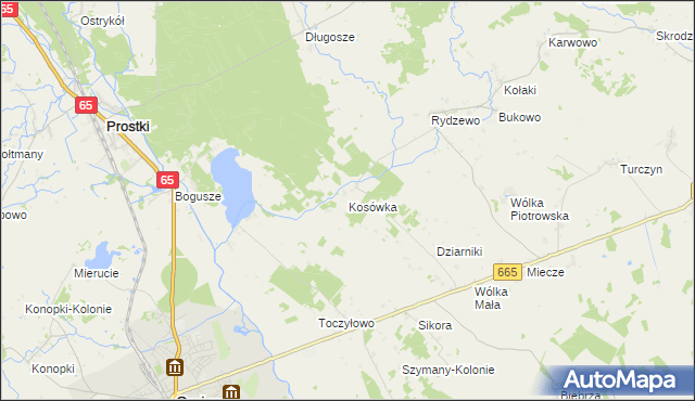 mapa Kosówka gmina Rajgród, Kosówka gmina Rajgród na mapie Targeo