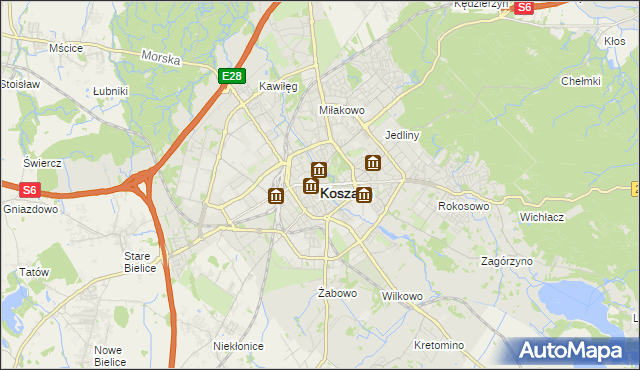 mapa Koszalina, Koszalin na mapie Targeo