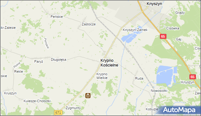 mapa Krypno Kościelne, Krypno Kościelne na mapie Targeo