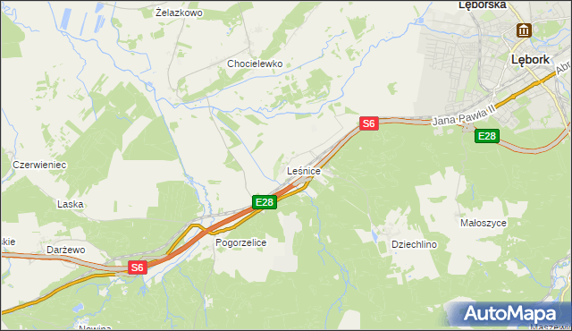 mapa Leśnice, Leśnice na mapie Targeo