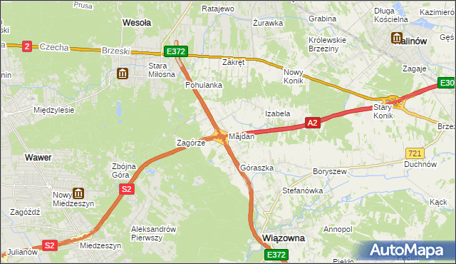 mapa Majdan gmina Wiązowna, Majdan gmina Wiązowna na mapie Targeo