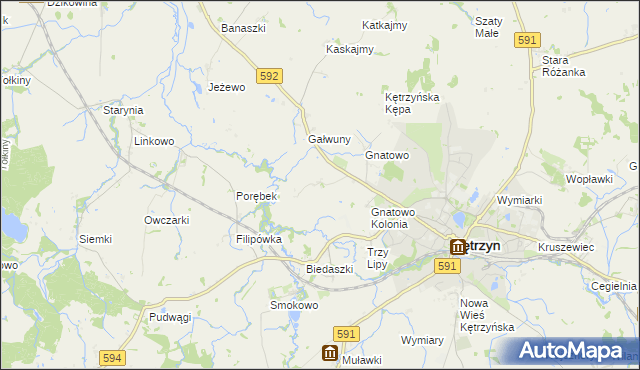 mapa Marszewo gmina Kętrzyn, Marszewo gmina Kętrzyn na mapie Targeo