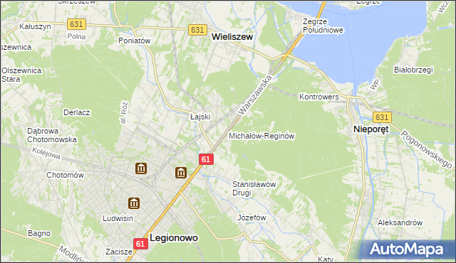 mapa Michałów-Reginów, Michałów-Reginów na mapie Targeo