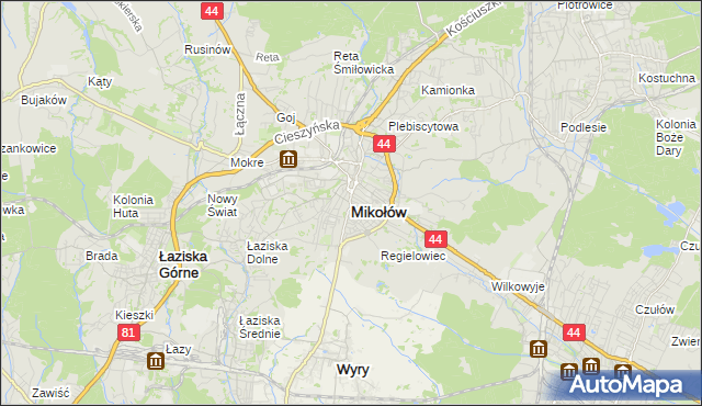 mapa Mikołów, Mikołów na mapie Targeo