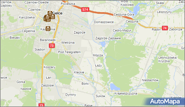 mapa Mójcza, Mójcza na mapie Targeo