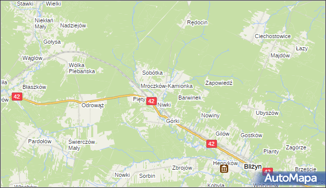 mapa Mroczków, Mroczków na mapie Targeo