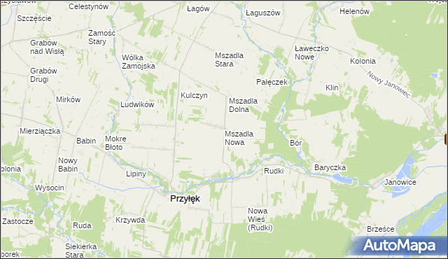 mapa Mszadla Nowa, Mszadla Nowa na mapie Targeo