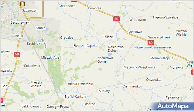 mapa Nasierowo Górne, Nasierowo Górne na mapie Targeo