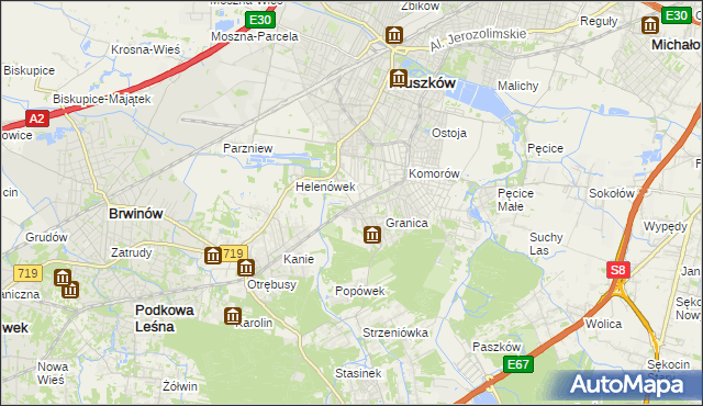 mapa Nowa Wieś gmina Michałowice, Nowa Wieś gmina Michałowice na mapie Targeo