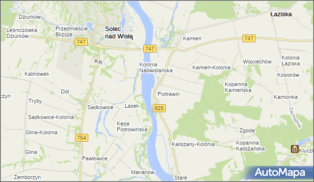 mapa Piotrawin gmina Łaziska, Piotrawin gmina Łaziska na mapie Targeo