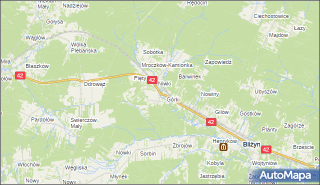 mapa Płaczków, Płaczków na mapie Targeo