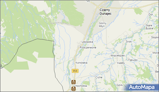 mapa Podczerwone, Podczerwone na mapie Targeo