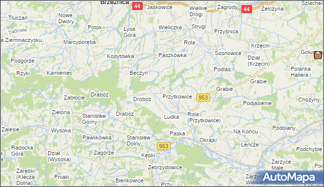 mapa Przytkowice, Przytkowice na mapie Targeo