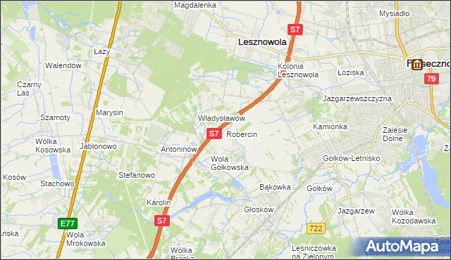mapa Robercin, Robercin na mapie Targeo