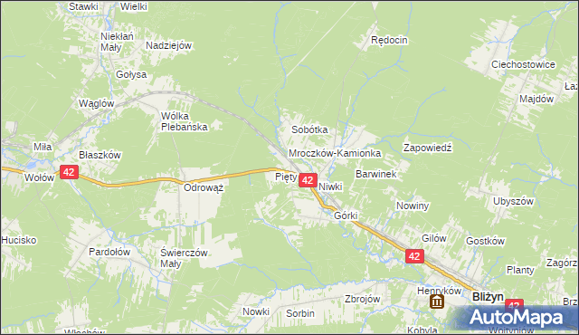 mapa Sołtyków gmina Bliżyn, Sołtyków gmina Bliżyn na mapie Targeo