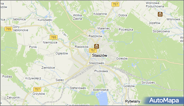 mapa Staszów, Staszów na mapie Targeo