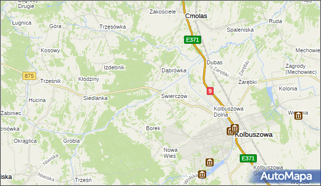 mapa Świerczów gmina Kolbuszowa, Świerczów gmina Kolbuszowa na mapie Targeo
