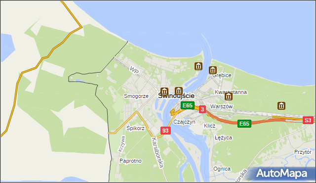 mapa Świnoujście, Świnoujście na mapie Targeo