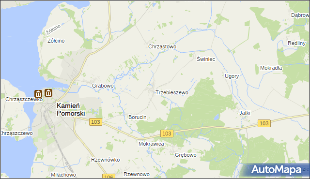 mapa Trzebieszewo, Trzebieszewo na mapie Targeo