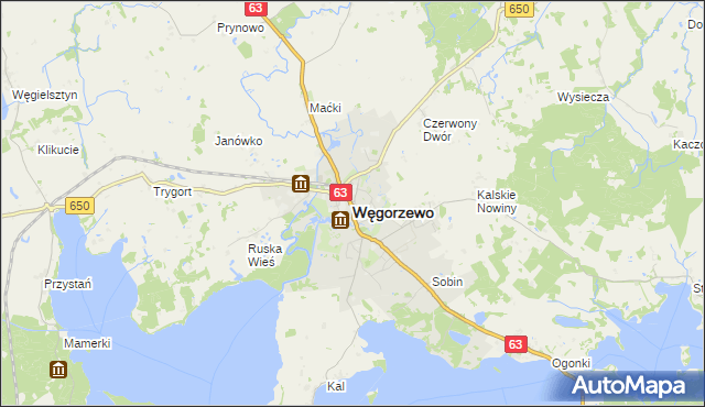 mapa Węgorzewo, Węgorzewo na mapie Targeo