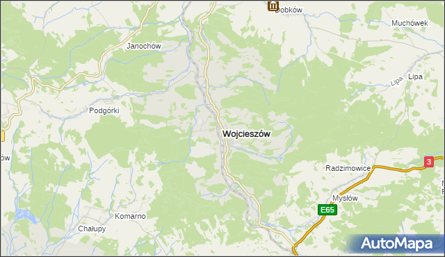 mapa Wojcieszów, Wojcieszów na mapie Targeo