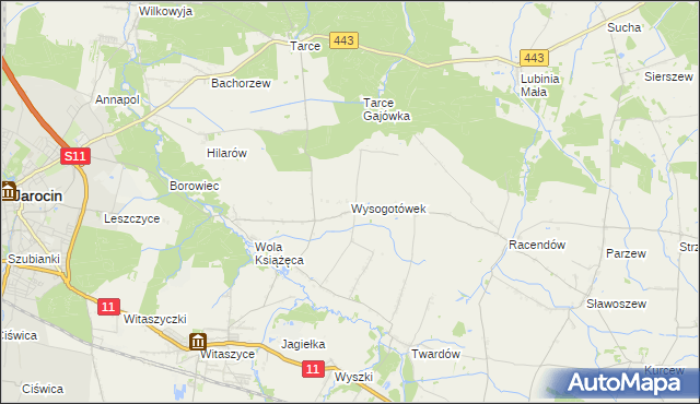 mapa Wysogotówek, Wysogotówek na mapie Targeo