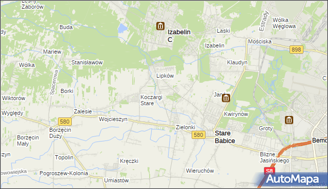 mapa Zielonki-Wieś, Zielonki-Wieś na mapie Targeo