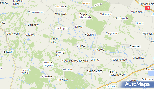 mapa Żuków gmina Solec-Zdrój, Żuków gmina Solec-Zdrój na mapie Targeo