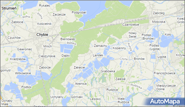 mapa Landek, Landek na mapie Targeo