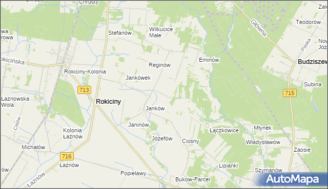 mapa Maksymilianów gmina Rokiciny, Maksymilianów gmina Rokiciny na mapie Targeo