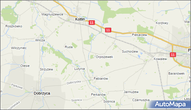 mapa Orpiszewek, Orpiszewek na mapie Targeo