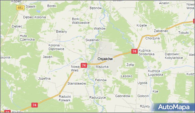 mapa Osjaków, Osjaków na mapie Targeo